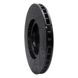 Land Rover Range Rover Sport Brake Rotor (1) - Front Right - R1 Concepts - Drilled & Slotted - Black - `10-`17